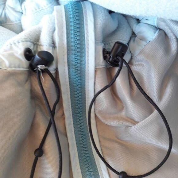 Vtg Lands' End Jacket Fleece Windblock Mock Neck Collar Cinched Waist Zip S - Picture 10 of 11